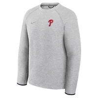 Men's Nike Heather Charcoal Philadelphia Phillies Tech Fleece Raglan Sweatshirt