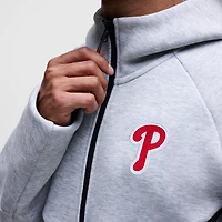 Veste à capuche zippée Nike Tech Fleece Windrunner pour homme, coloris charbon chiné, des Philadelphia Phillies