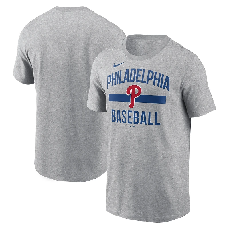Men's Nike  Heather Gray Philadelphia Phillies Arched T-Shirt
