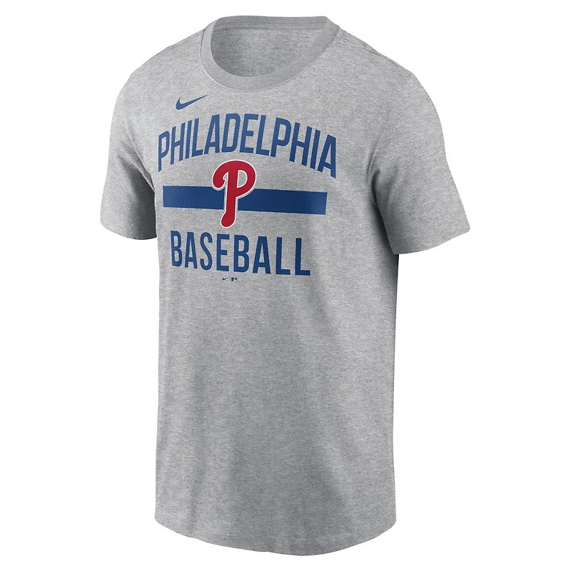 T-shirt Nike Heather Grey Philadelphia Phillies pour homme
