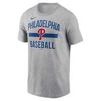 T-shirt Nike Heather Grey Philadelphia Phillies pour homme