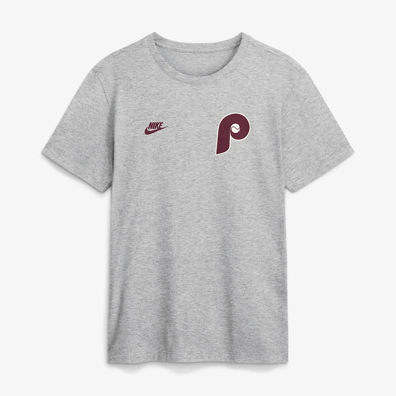 T-shirt Nike Heather Gray Philadelphia Phillies Cooperstown 2-Hit pour homme