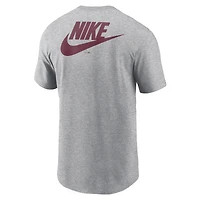 Men's Nike Heather Gray Philadelphia Phillies Cooperstown Collection Large Logo 2-Hit T-Shirt