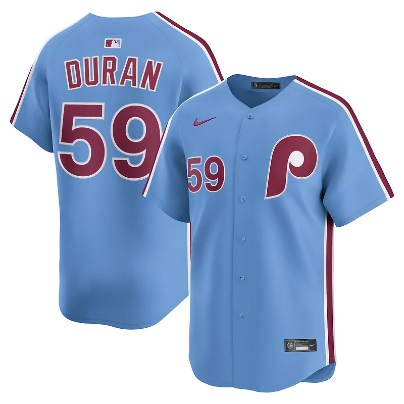 Men's Nike Jhoan Duran Light Blue Philadelphia Phillies Alternate Limited Player Jersey