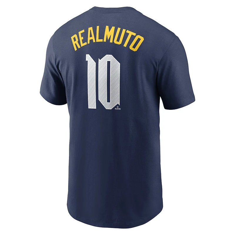Nike J.T. pour hommes Realmuto Navy Philadelphia Phillies 2024 City Connect Fuse Nom et numéro du joueur T-shirt