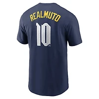 Nike J.T. pour hommes Realmuto Navy Philadelphia Phillies 2024 City Connect Fuse Nom et numéro du joueur T-shirt