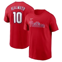 T-shirt Nike J.T. Realmuto rouge Philadelphia Phillies Fuse avec nom et numéro pour homme