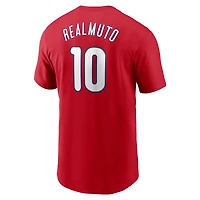 T-shirt Nike J.T. Realmuto rouge Philadelphia Phillies Fuse avec nom et numéro pour homme
