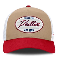 Men's Nike  Khaki/Red Philadelphia Phillies Rise A-Frame Trucker Adjustable Hat