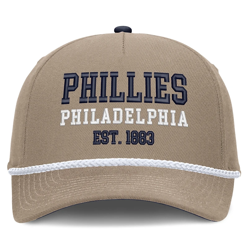 Men's Nike Khaki Philadelphia Phillies Father's Day Rope Rise Adjustable Hat