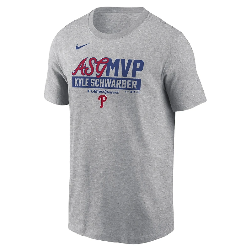 Men's Nike Kyle Schwarber Heather Gray Philadelphia Phillies 2025 MLB All-Star Game MVP T-Shirt