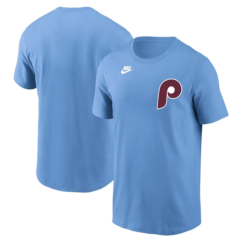 T-shirt Nike bleu clair pour homme, logo Philadelphia Phillies Cooperstown Collection