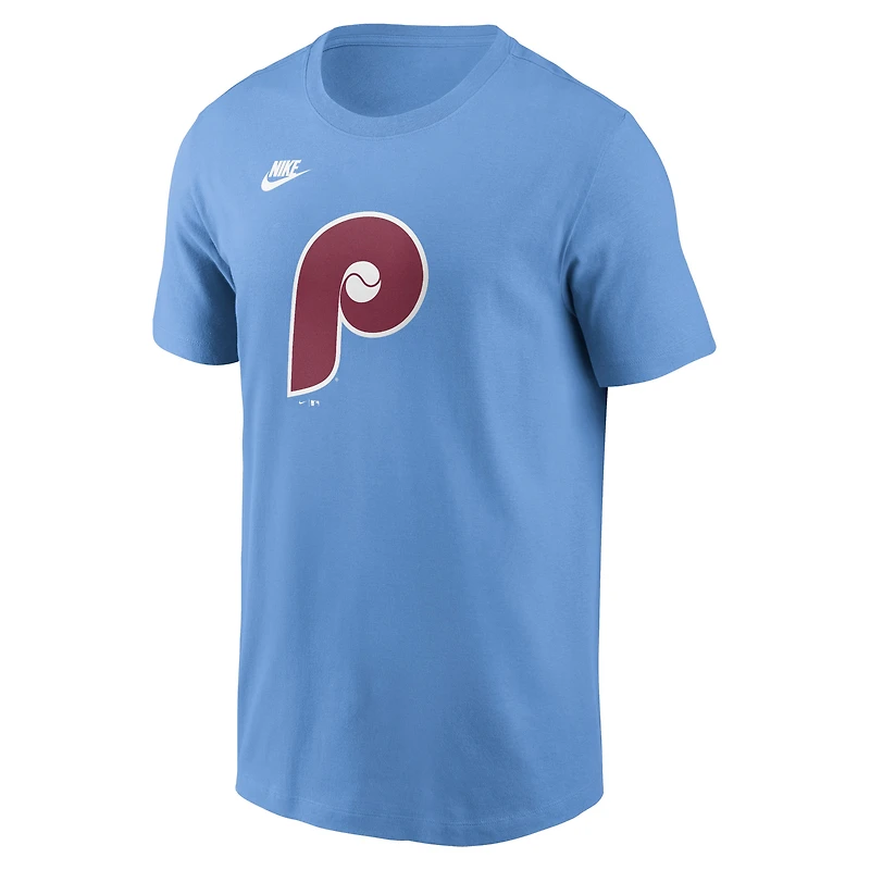 T-shirt Nike bleu clair avec logo de l'équipe des Phillies Philadelphie la collection Cooperstown pour hommes