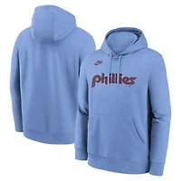 Men's Nike Light Blue Philadelphia Phillies Cooperstown Collection Wordmark Club Hoodie