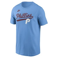 T-shirt Nike bleu clair avec logo Philadelphia Phillies pour homme