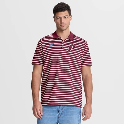 Men's Nike Maroon Philadelphia Phillies Cooperstown Collection Dri-FIT Victory Striped Polo