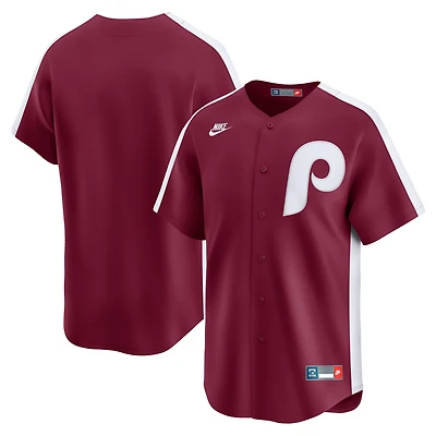 Men's Nike Maroon Philadelphia Phillies Throwback Cooperstown Collection Limited Jersey