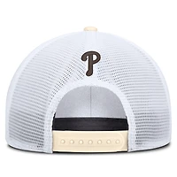 Casquette trucker ajustable Nike Philadelphia Phillies Rise Dri-FIT pour homme, coloris naturel/blanc.