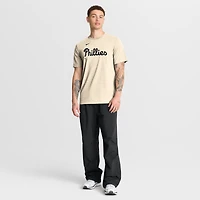 Men's Nike Natural Philadelphia Phillies Wordmark Tri-Blend T-Shirt