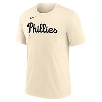 Men's Nike Natural Philadelphia Phillies Wordmark Tri-Blend T-Shirt