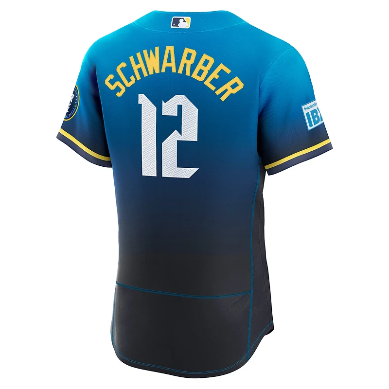 Men's Nike Navy Kyle Schwarber Philadelphia Phillies City Connect Authentic Sponsor Patch Jersey