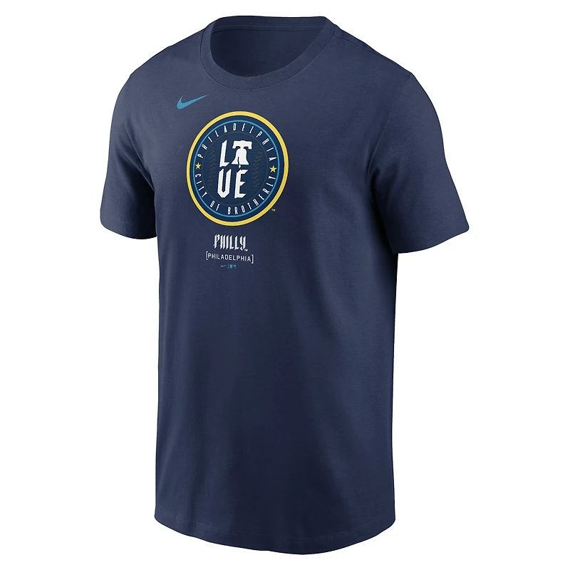 T-shirt Nike bleu marine pour hommes des Phillies de Philadelphie 2024 City Connect avec grand logo