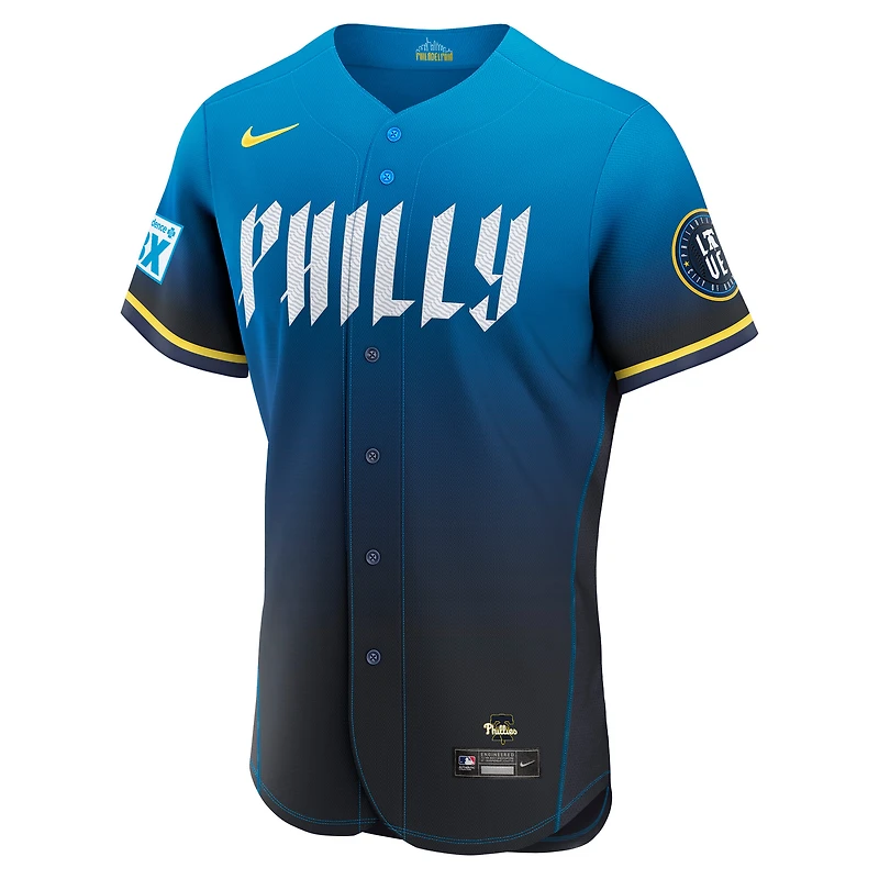 Men's Nike Navy Philadelphia Phillies City Connect Authentic Sponsor Patch Jersey