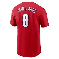T-shirt Nike rouge avec nom et numéro de Nick Castellanos des Philadelphia Phillies Fuse pour homme
