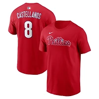 T-shirt Nike Nick Castellanos rouge des Phillies de Philadelphie pour homme, avec nom et numéro