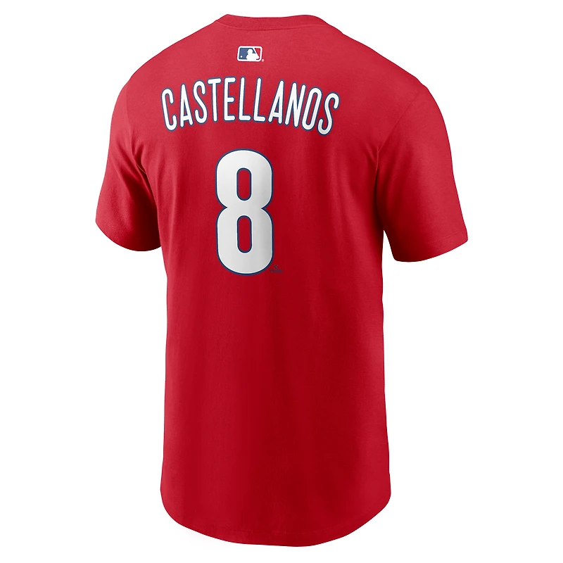 Men's Nike Nick Castellanos Red Philadelphia Phillies Name & Number T-Shirt