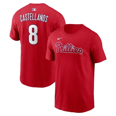 Men's Nike Nick Castellanos Red Philadelphia Phillies  Name & Number T-Shirt