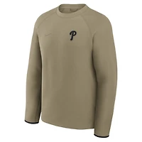Men's Nike Olive Philadelphia Phillies Tech Fleece Raglan Sweatshirt