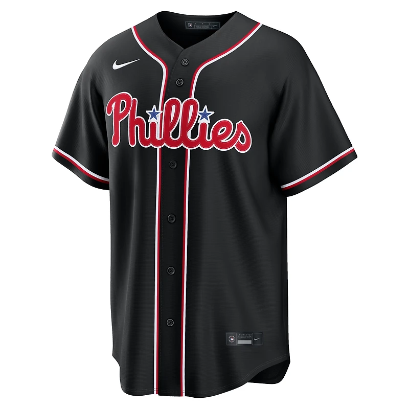 Men's Nike Philadelphia Phillies Fashion Replica Black Out Jersey