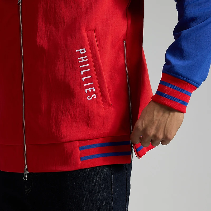 Men's Nike Red/Royal Philadelphia Phillies Authentic Collection Dugout Relaxed Full-Zip Bomber Jacket