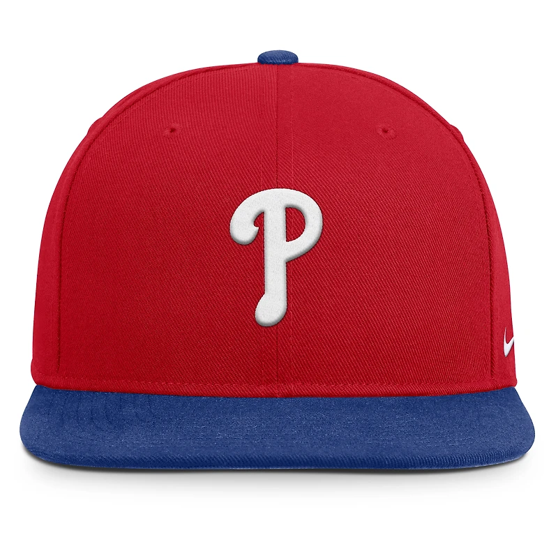 Casquette snapback Nike rouge/bleu roi Philadelphia Phillies Primetime Pro Dri-FIT pour homme