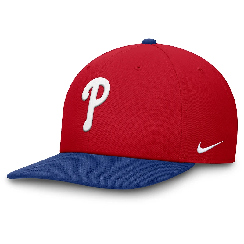 Casquette Snapback Nike Pro Performance pour homme rouge/bleu royal des Philadelphia Phillies