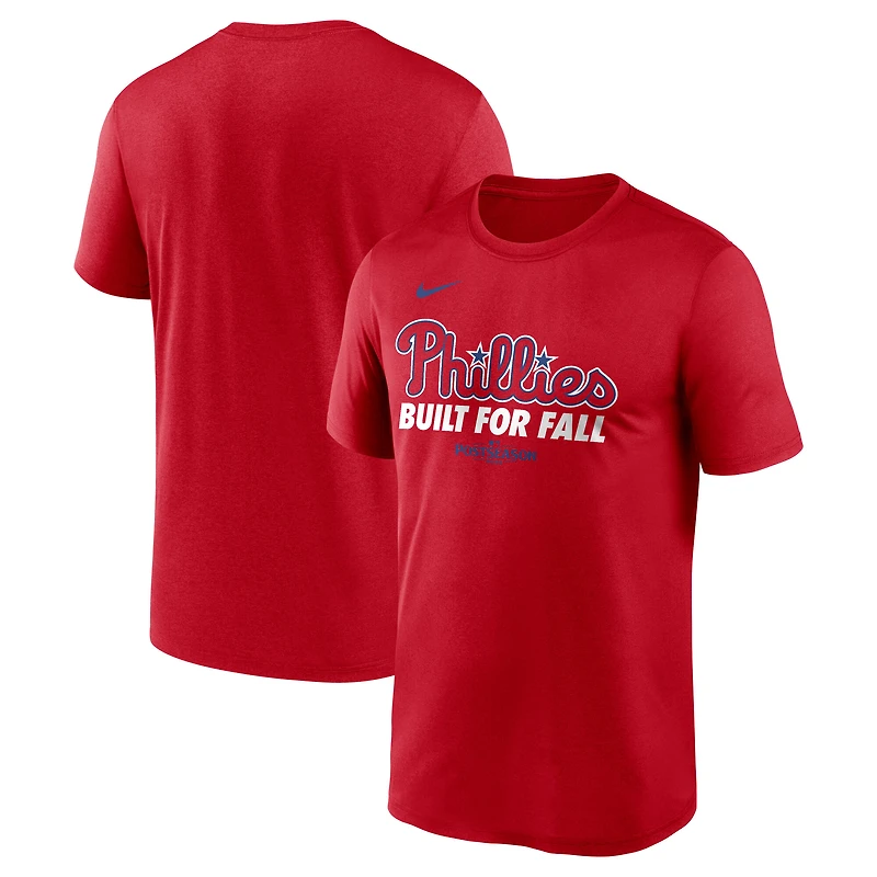 T-shirt Nike rouge pour homme, collection authentique d'après-saison 2025 des Philadelphia Phillies, Legend Dri-FIT