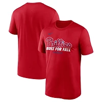 T-shirt Nike rouge pour homme, collection authentique d'après-saison 2025 des Philadelphia Phillies, Legend Dri-FIT
