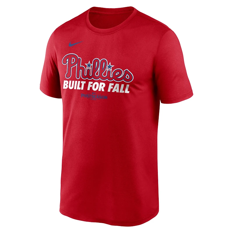 T-shirt Nike rouge pour homme, collection authentique d'après-saison 2025 des Philadelphia Phillies, Legend Dri-FIT