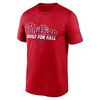 T-shirt Nike rouge pour homme, collection authentique d'après-saison 2025 des Philadelphia Phillies, Legend Dri-FIT
