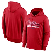 Sweat à capuche Nike rouge pour homme, collection authentique des Philadelphia Phillies 2025 MLB Postseason Therma Fleece