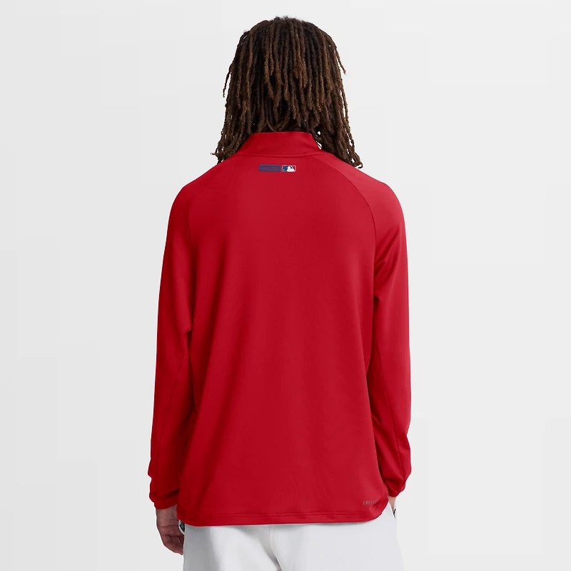 Men's Nike Red Philadelphia Phillies Authentic Collection Dri-FIT Raglan Half-Zip Pullover