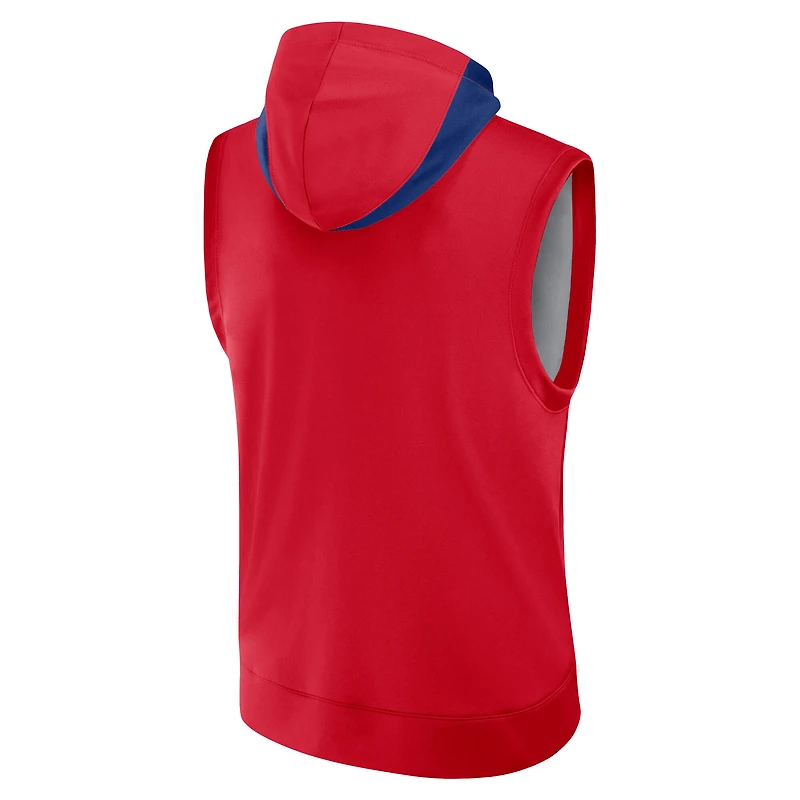 Sweat à capuche sans manches Nike Philadelphia Phillies Authentic Collection Performance pour homme, rouge