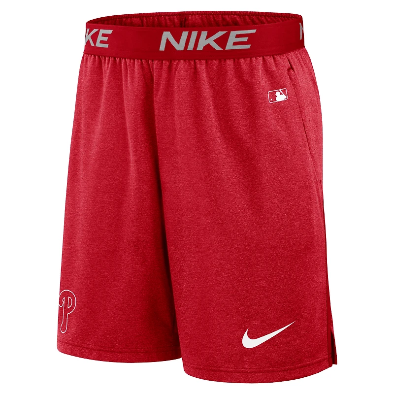 Short en tricot performance Nike Philadelphia Phillies Authentic Collection pour homme rouge