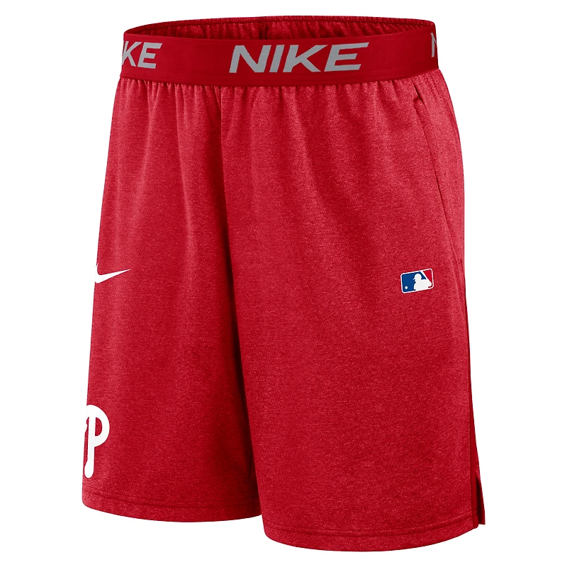 Short Nike rouge en tricot Performance pour homme, collection authentique des Philadelphia Phillies