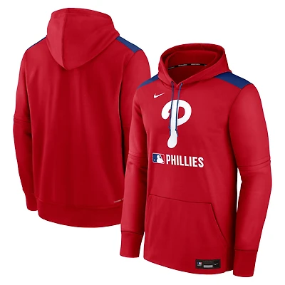 Men's Nike Red Philadelphia Phillies Authentic Collection Performance Pullover Hoodie