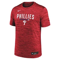 T-shirt Nike Velocity Dri-FIT Authentic Collection pour homme, rouge, Philadelphia Phillies