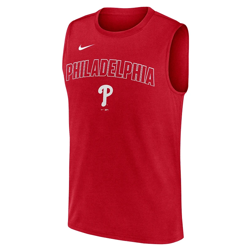 Men's Nike Red Philadelphia Phillies Knockout Performance Muscle Tank Top