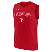 Men's Nike Red Philadelphia Phillies Knockout Performance Muscle Tank Top