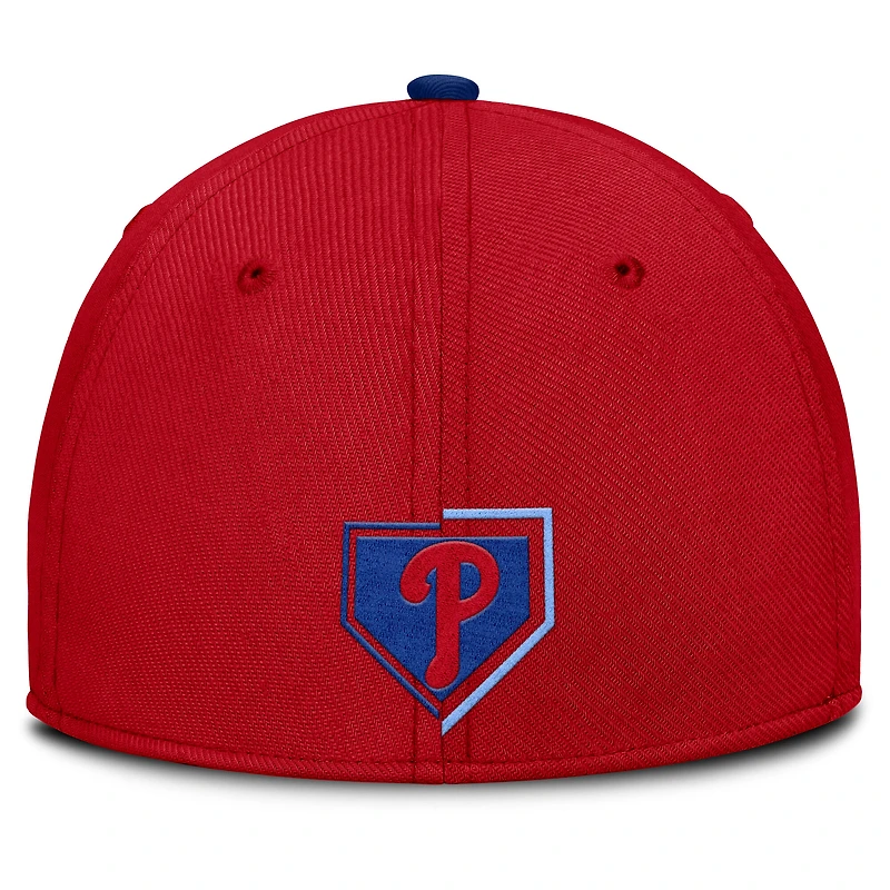 Casquette Nike rouge Philadelphia Phillies Primetime Rise Dri-FIT Flex pour homme